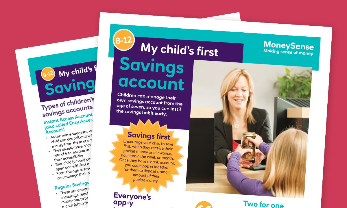 Money activities: My child's first...Savings account