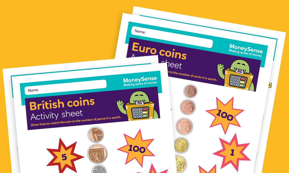 SEND activity sheet for What coins and notes do we use?