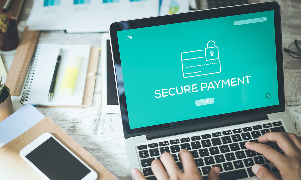 Laptop with a secure payment screen